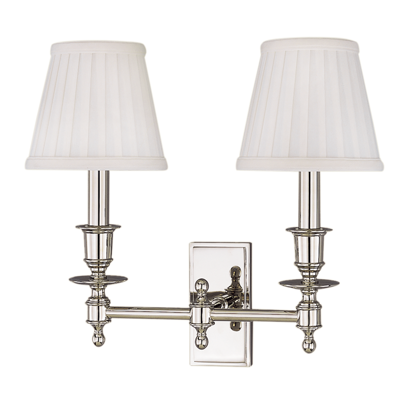 Ludlow Wall Sconce - 2-Light - Polished Nickel by Hudson Valley Lighting
