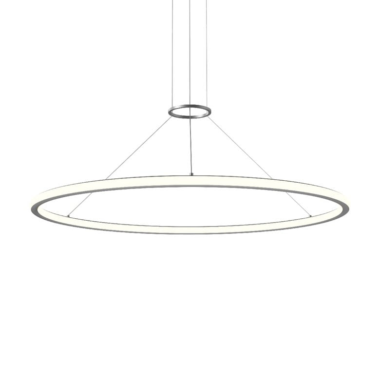 Luna 48" LED Round Pendant - Bright Satin Aluminum - 3500K by SONNEMAN
