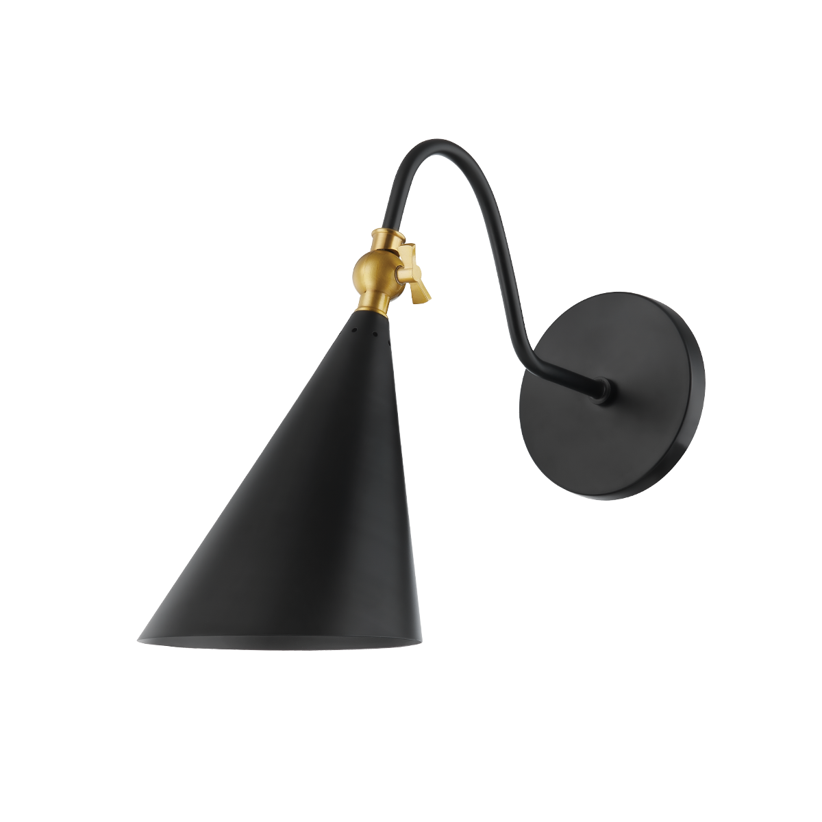 Lupe Wall Sconce - 1-Light - Aged Brass/Soft Black - Mitzi H285101-AGB/SBK