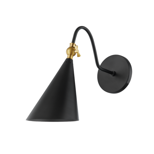 Lupe Wall Sconce - 1-Light - Aged Brass/Soft Black - Mitzi H285101-AGB/SBK