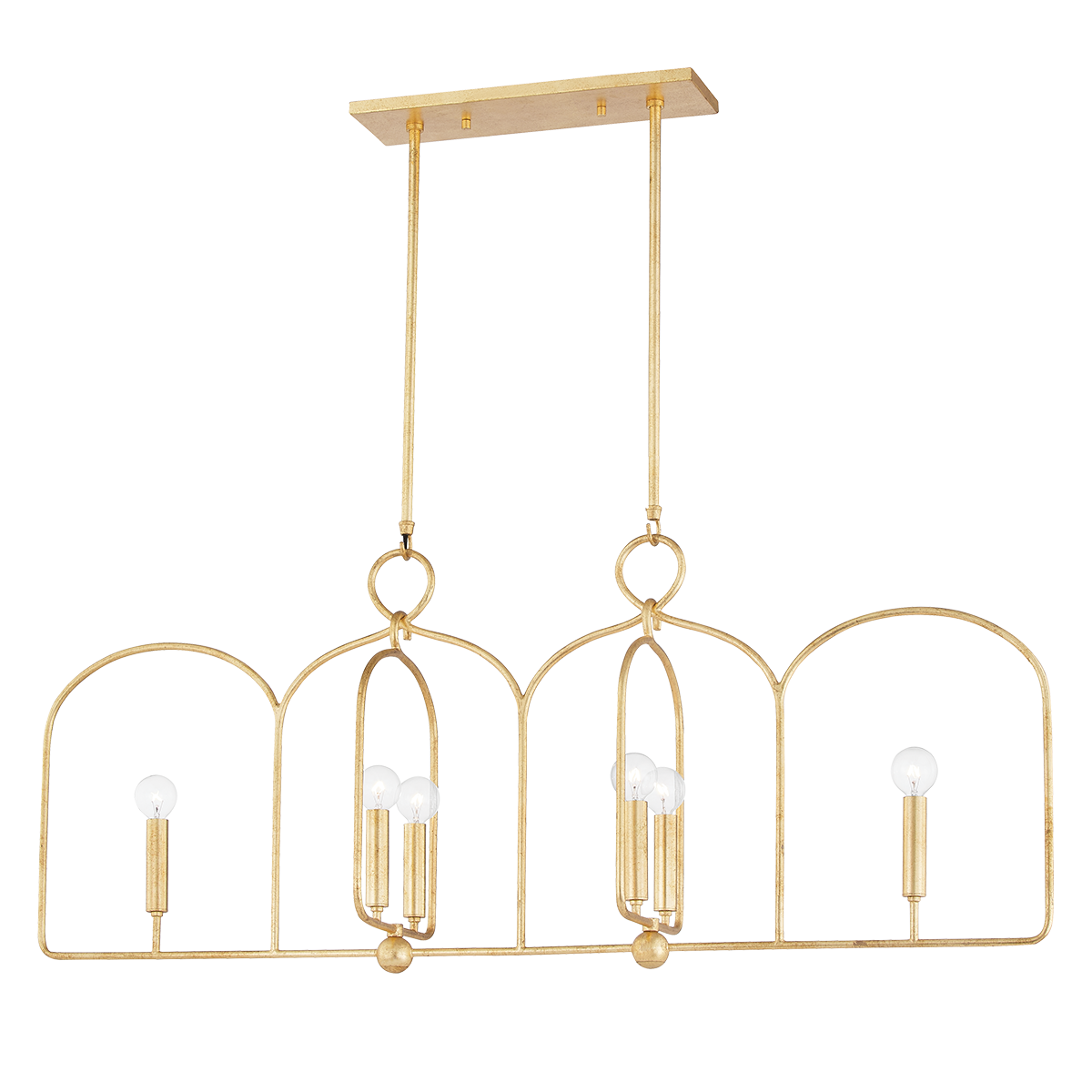 Mallory Linear Pendant - 6-Light - Gold Leaf - Mitzi H512906-GL