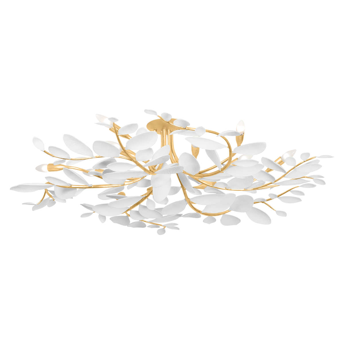 Marabec Semi Flush - 12-Light - Vintage Gold Leaf/ White Plaster by Hudson Valley Lighting