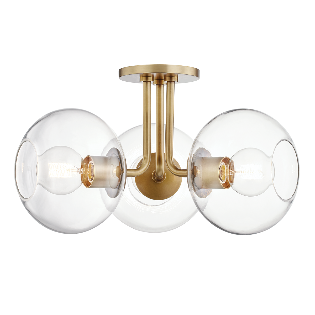 Margot Semi Flush - 3-Light - Aged Brass - Mitzi H270603-AGB