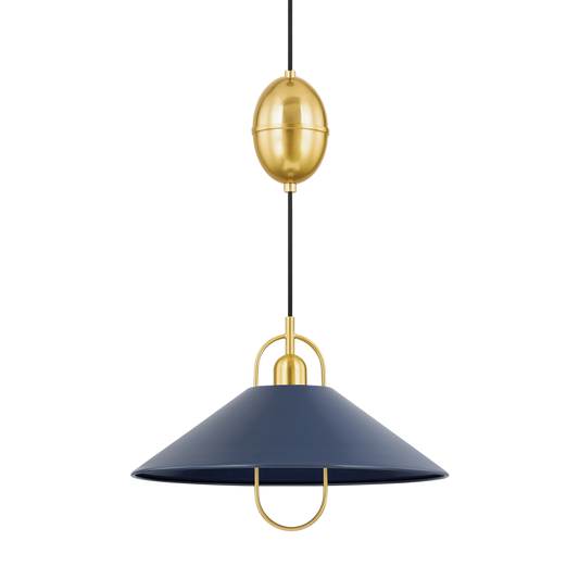 Mariel Pendant - 1-Light - Aged Brass/Soft Navy - Mitzi H866701-AGB/SNY