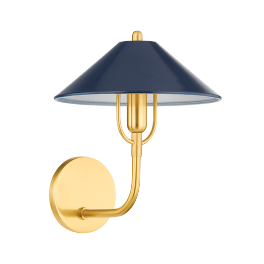 Mariel Wall Sconce - 1-Light - Aged Brass/Soft Navy - Mitzi H866101-AGB/SNY