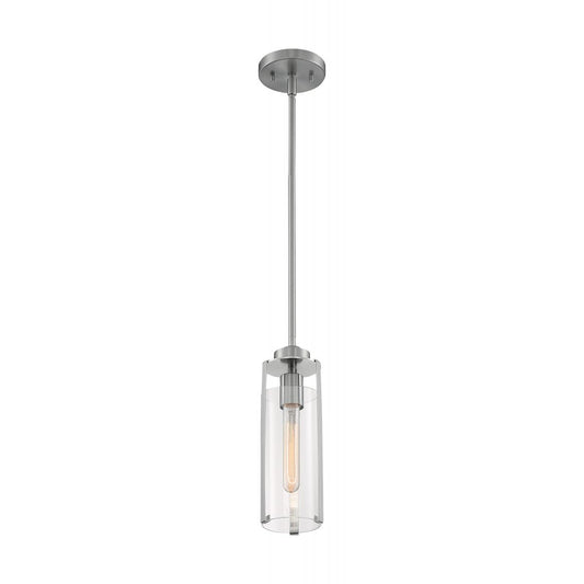 Marina - 1 Light Mini Pendant with Clear Glass - Brushed Nickel Finish - Satco 60-7140