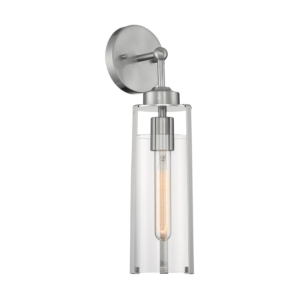 Marina - 1 Light Sconce with Clear Glass - Brushed Nickel Finish - Satco 60-7141