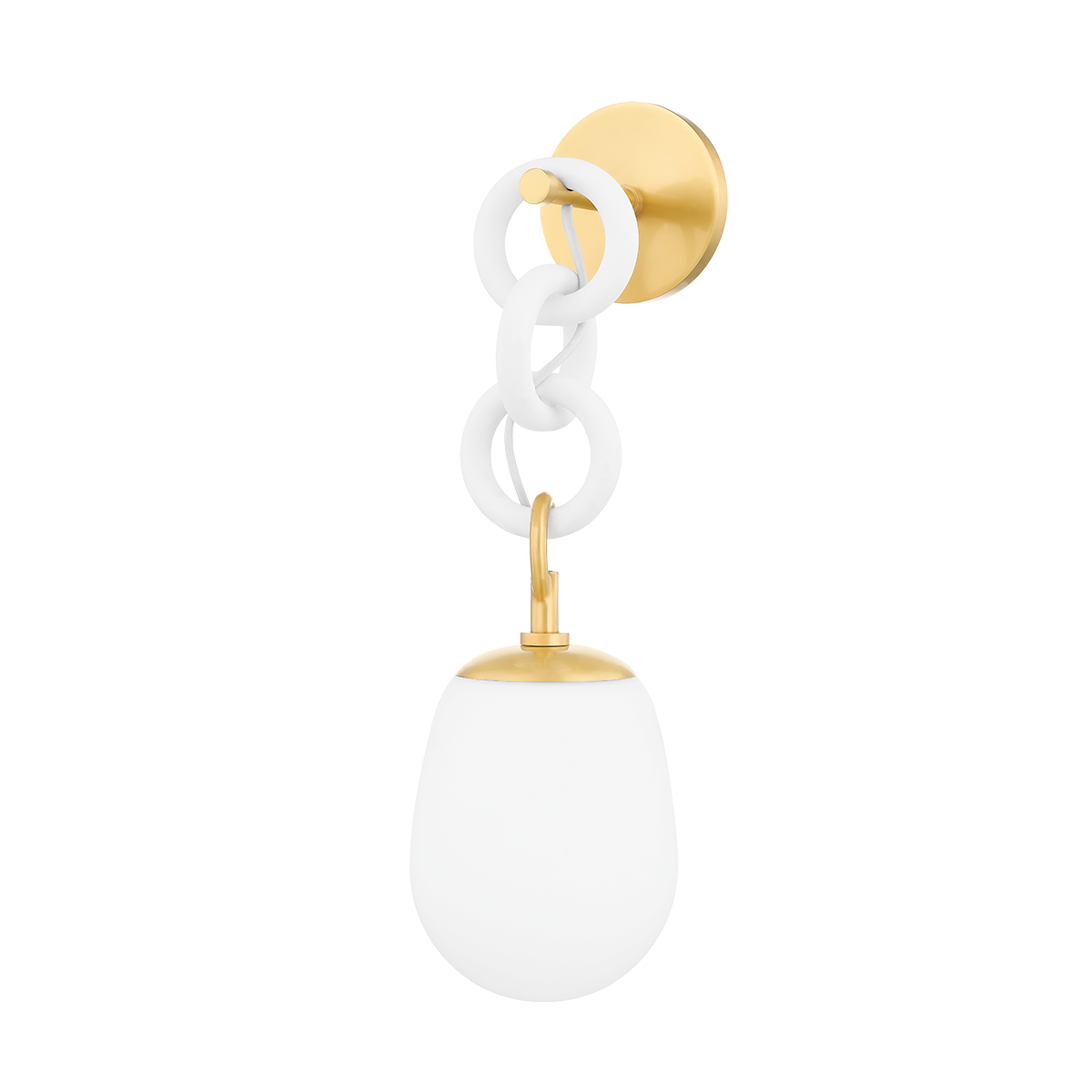 Marina Wall Sconce - 1-Light - Aged Brass/Textured White - Mitzi H690101-AGB/TWH