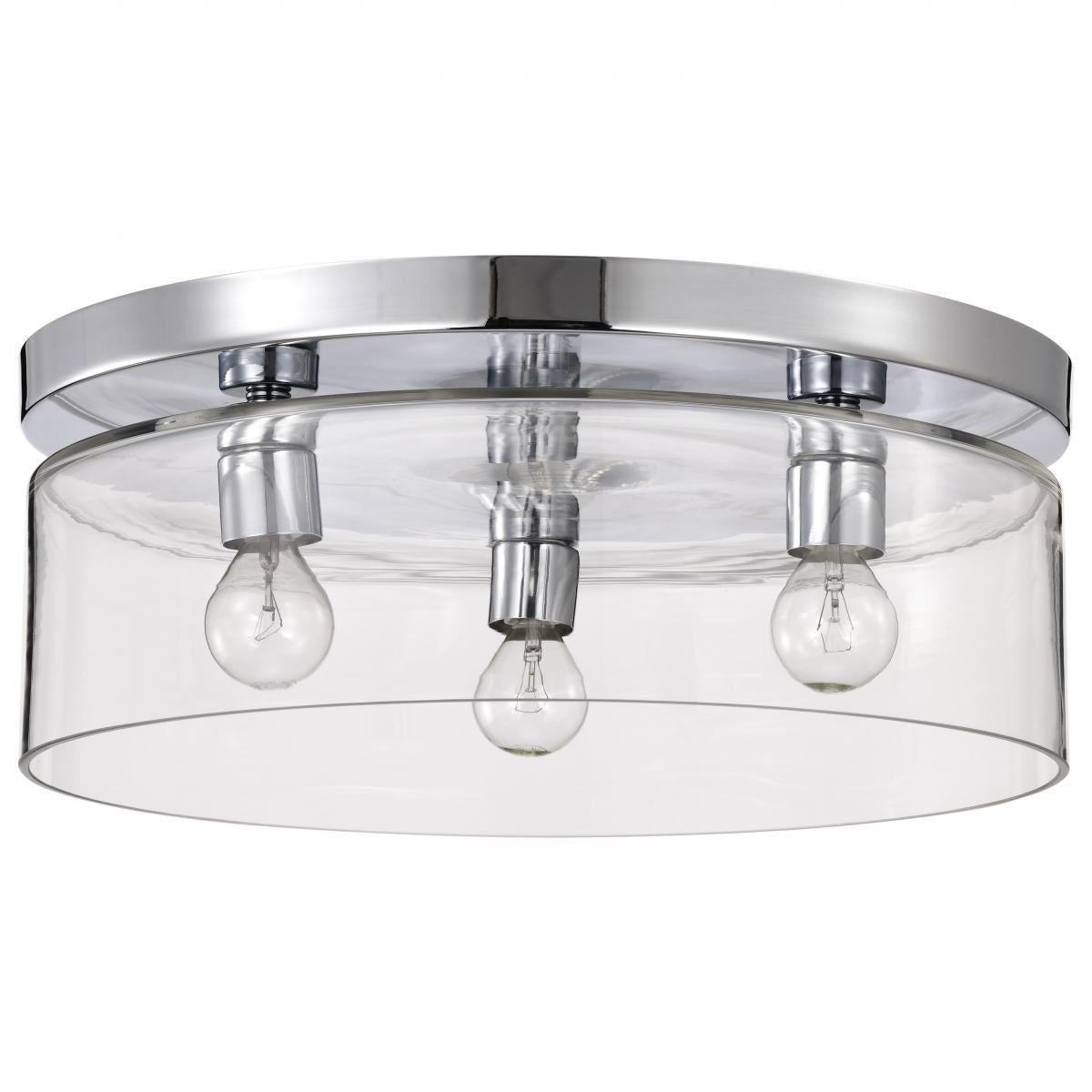 Marlowe - 15 Inch Flush Mount - Polished Nickel with Clear Glass - Satco 60-8074