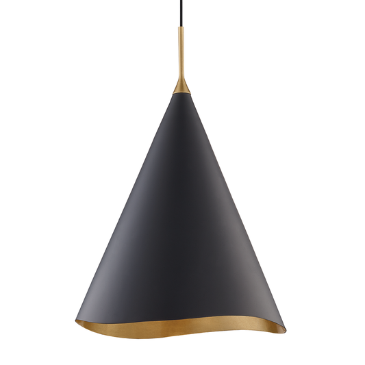 Martini Large Pendant - Gold Leaf/Black Combo by Hudson Valley Lighting