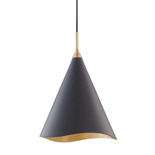 Martini Pendant - Gold Leaf/Black Combo by Hudson Valley Lighting