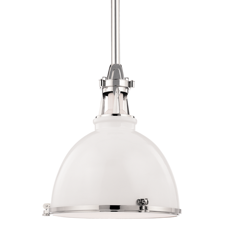 Massena Pendant - White/Polished Nickel Combo by Hudson Valley Lighting