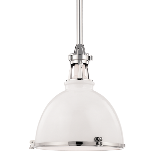 Massena Pendant - White/Polished Nickel Combo by Hudson Valley Lighting