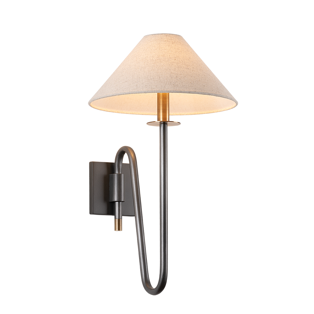 Mateo Wall Sconce - 1-Light - Patina Brass/ Graphite - Troy Lighting B2121-PBR/GRA