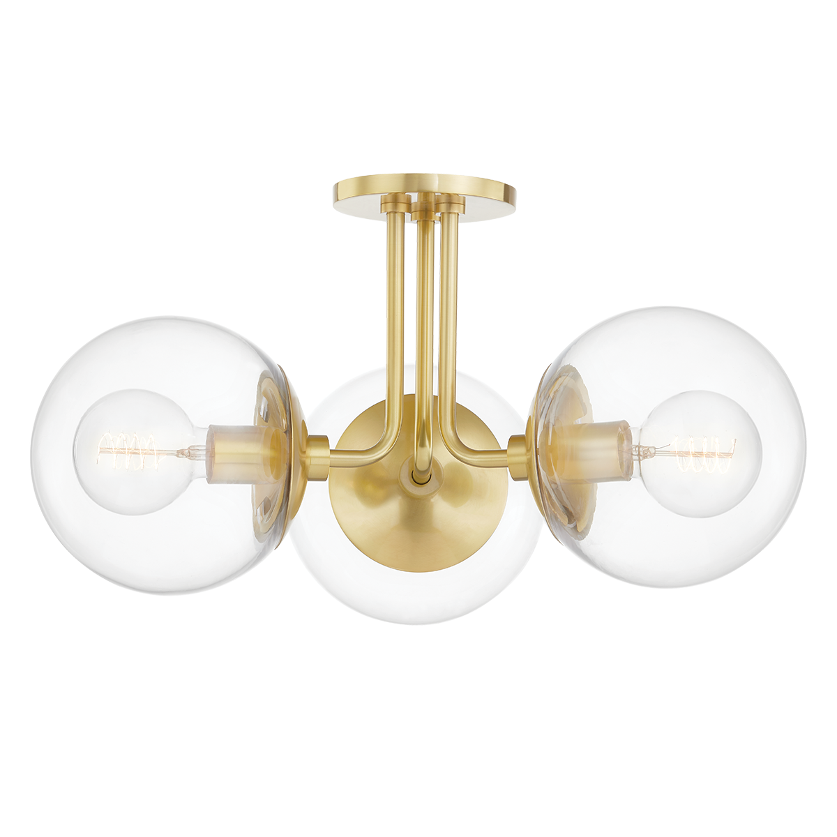 Meadow Semi Flush - 3-Light - Aged Brass - Mitzi H503603-AGB