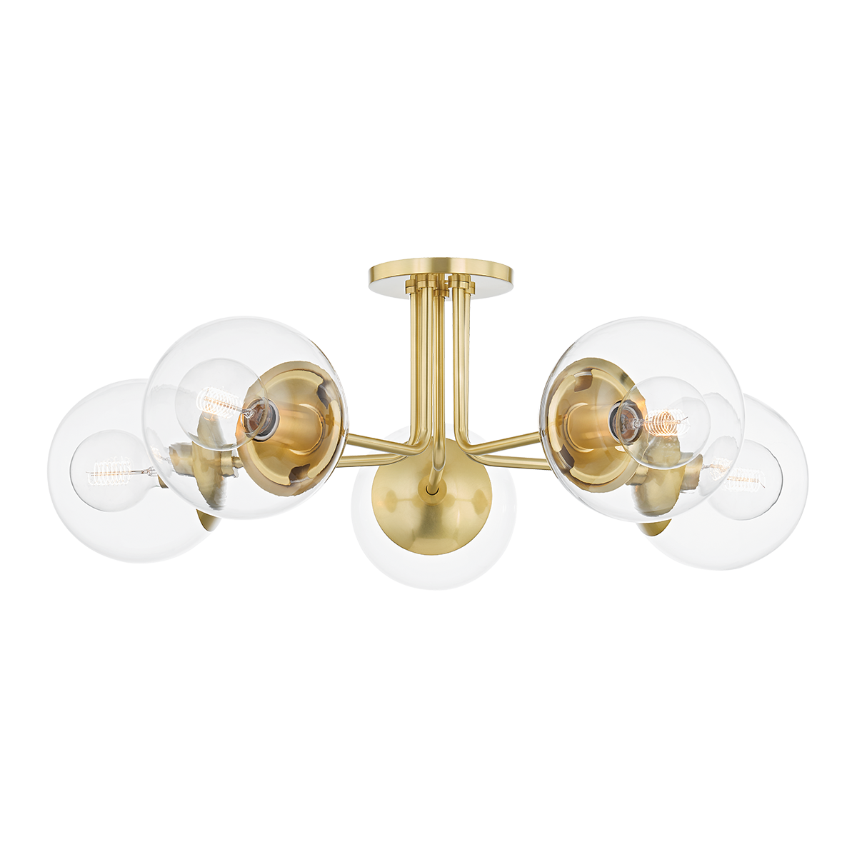 Meadow Semi Flush - 5-Light - Aged Brass - Mitzi H503605-AGB