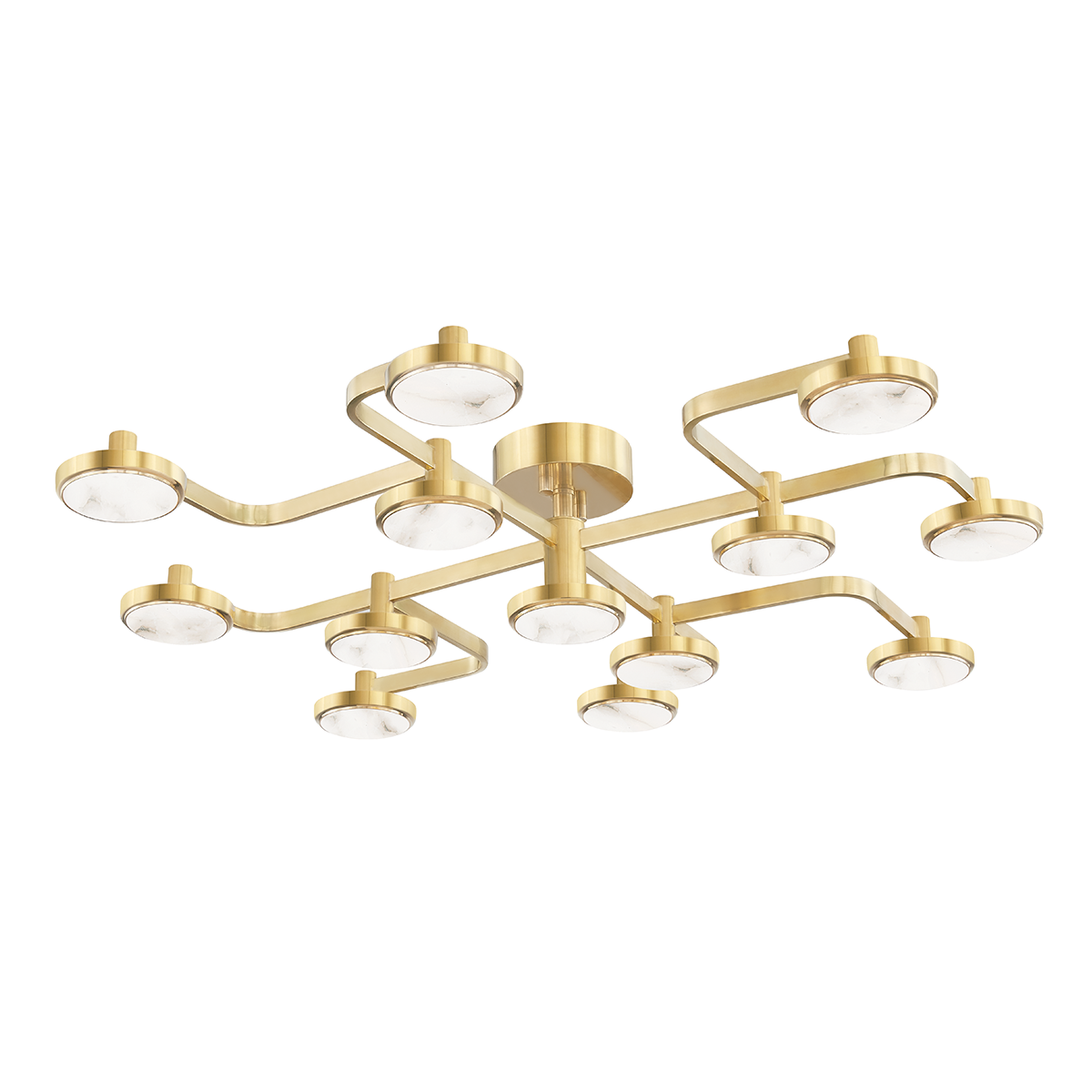 Meander Semi Flush - 13-Light - Aged Brass by Hudson Valley Lighting