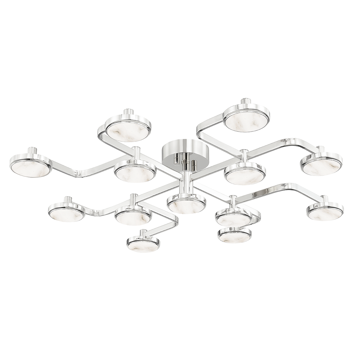 Meander Semi Flush - 13-Light - Polished Nickel by Hudson Valley Lighting