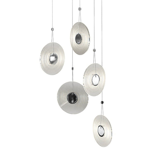 Meclisse 5-Light LED Chandelier - Polished Chrome - Clear Glass by SONNEMAN