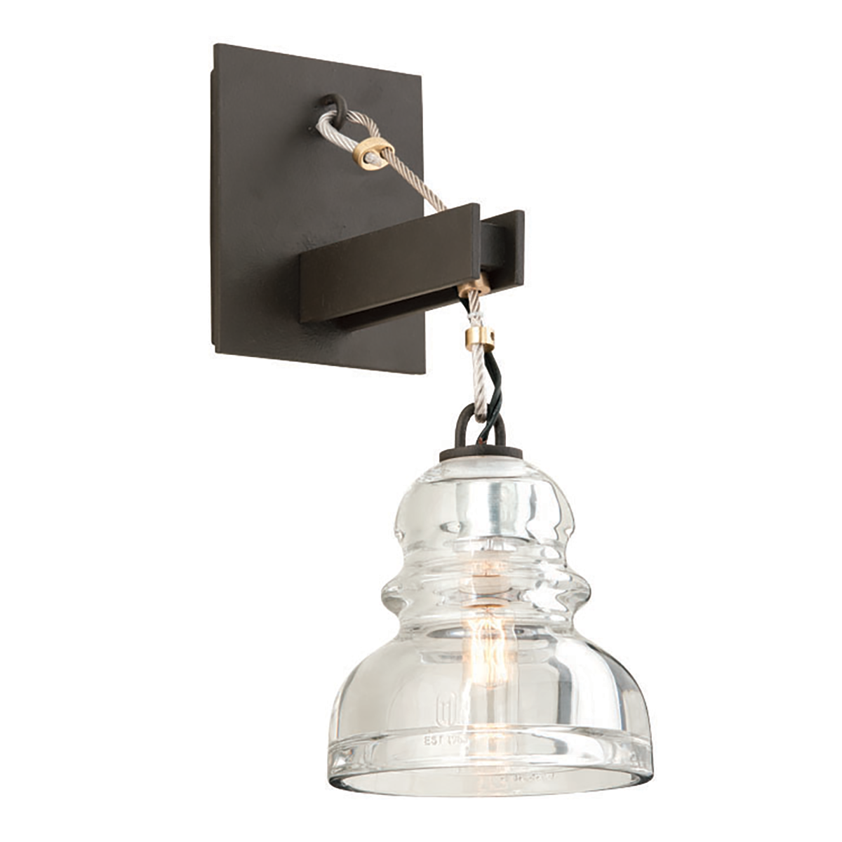 Menlo Park Wall Sconce - 1-Light - Textured Iron - Troy Lighting B3971-TRN