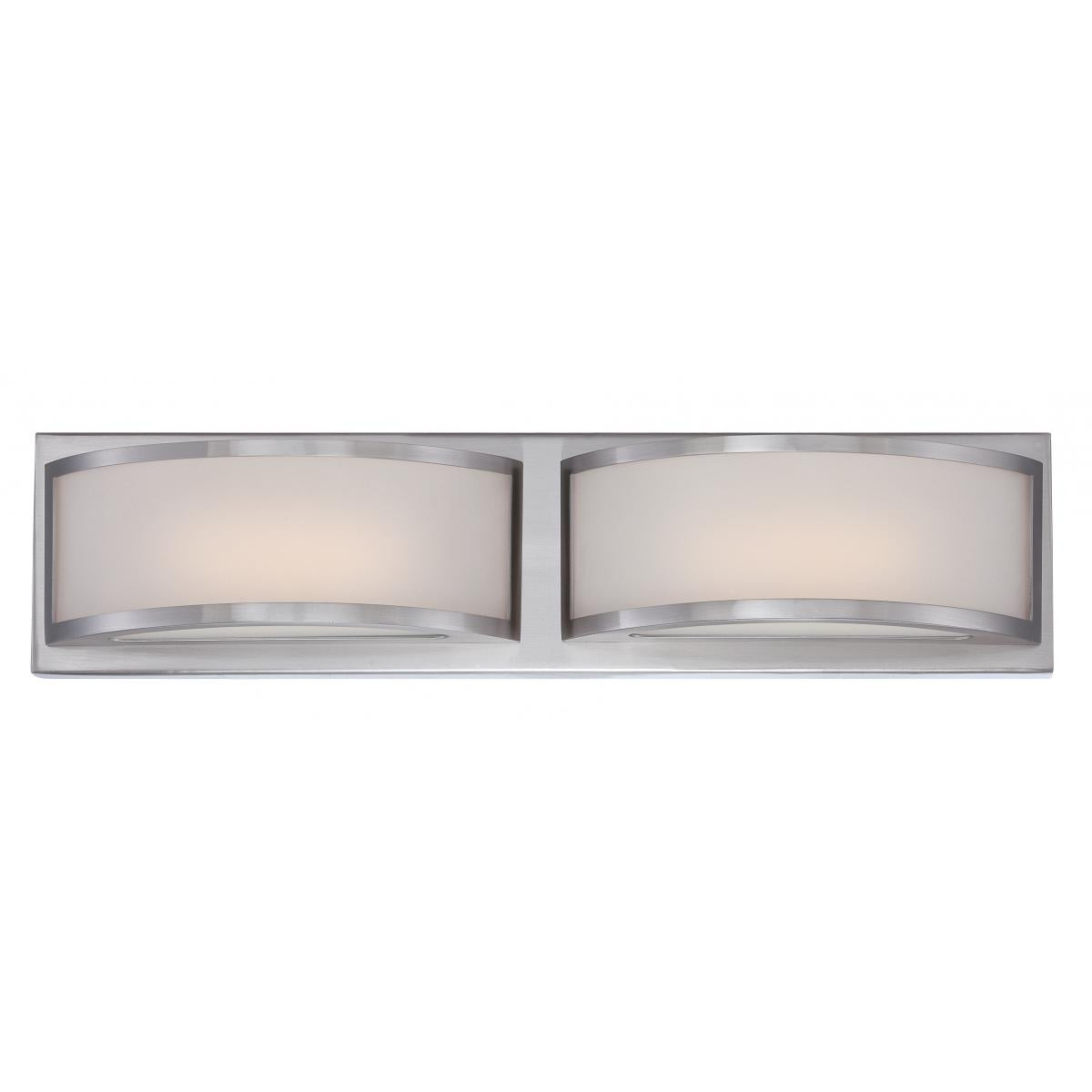 Mercer - (2) LED Wall Sconce with Frosted Glass - Brushed Nickel Finish - Satco 62-318