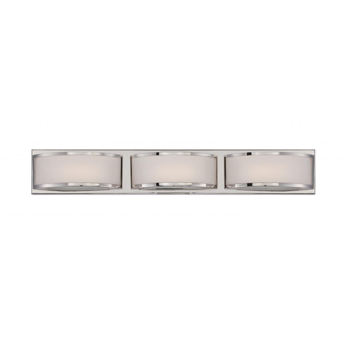 Mercer - (3) LED Wall Sconce with Frosted Glass - Polished Nickel Finish - Satco 62-313