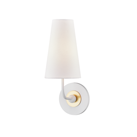 Merri Wall Sconce - 1-Light - Aged Brass/Soft Off White - Mitzi H318101-AGB/WH