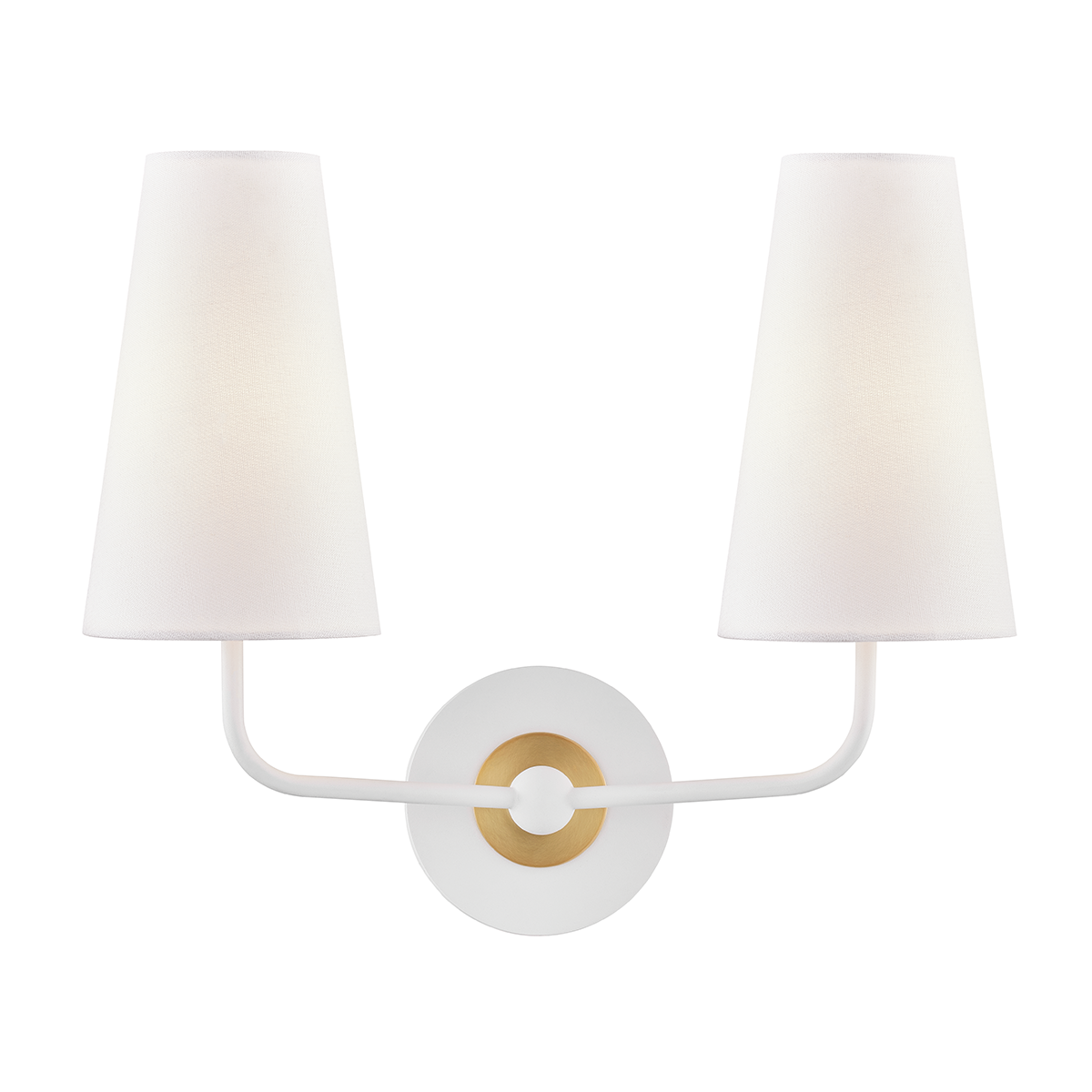 Merri Wall Sconce - 2-Light - Aged Brass/Soft Off White - Mitzi H318102-AGB/WH