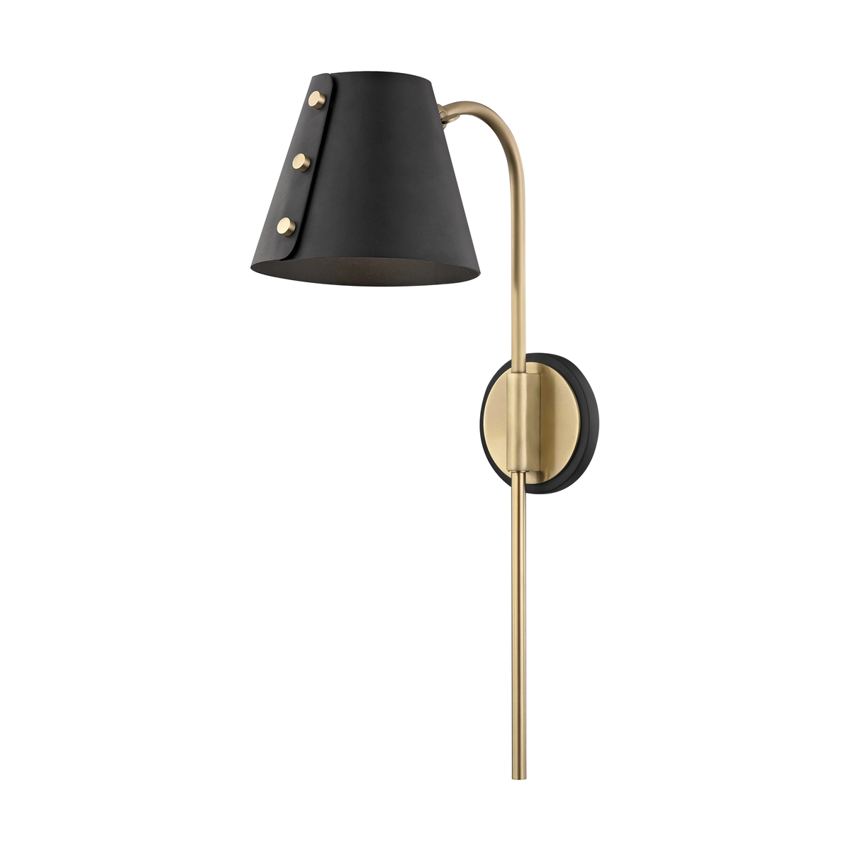 Meta Plug-In Sconce - 1-Light - Aged Brass/Black - Mitzi HL174201-AGB/BK