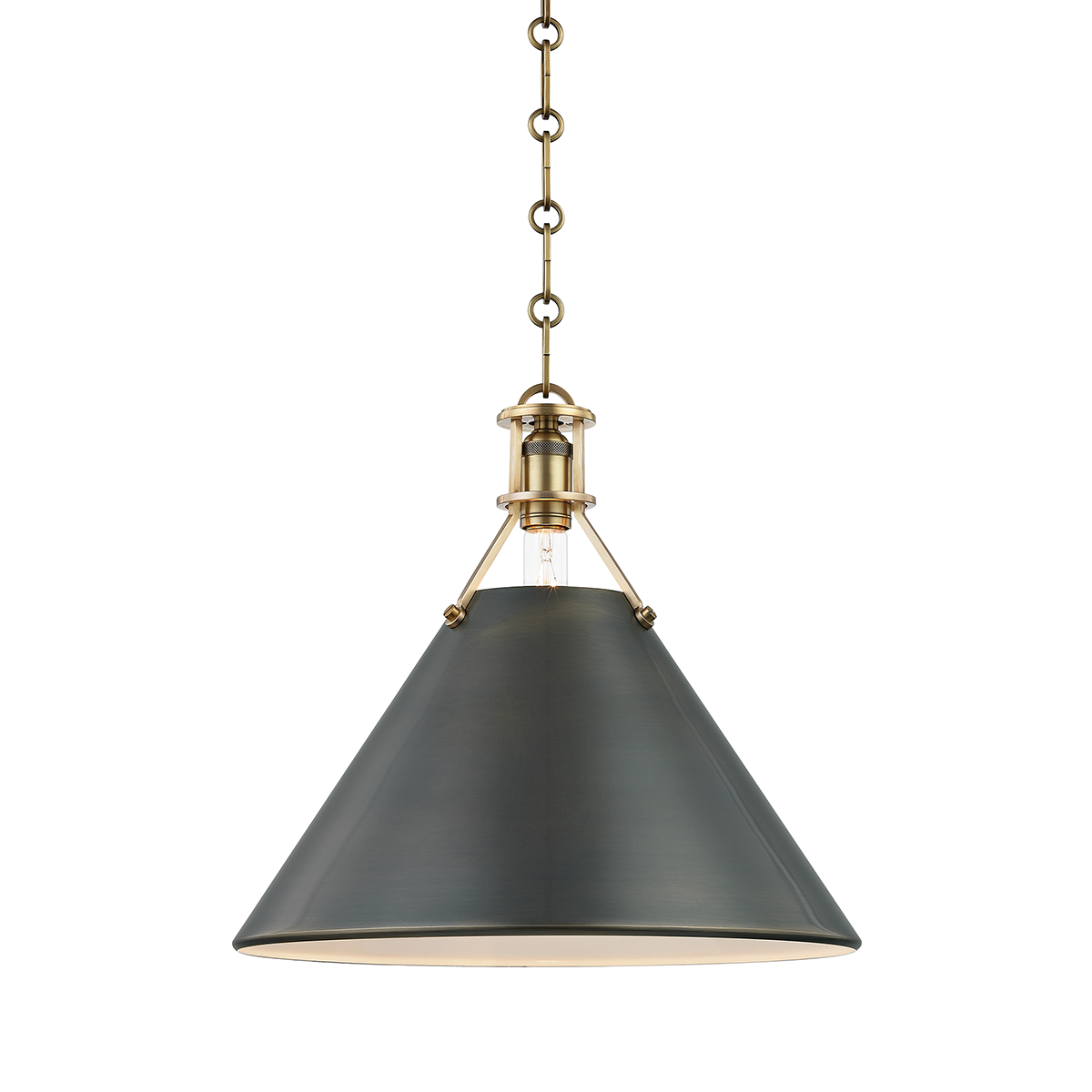 Metal No.2 Large Pendant - Aged/Antique Distressed Bronze by Hudson Valley Lighting