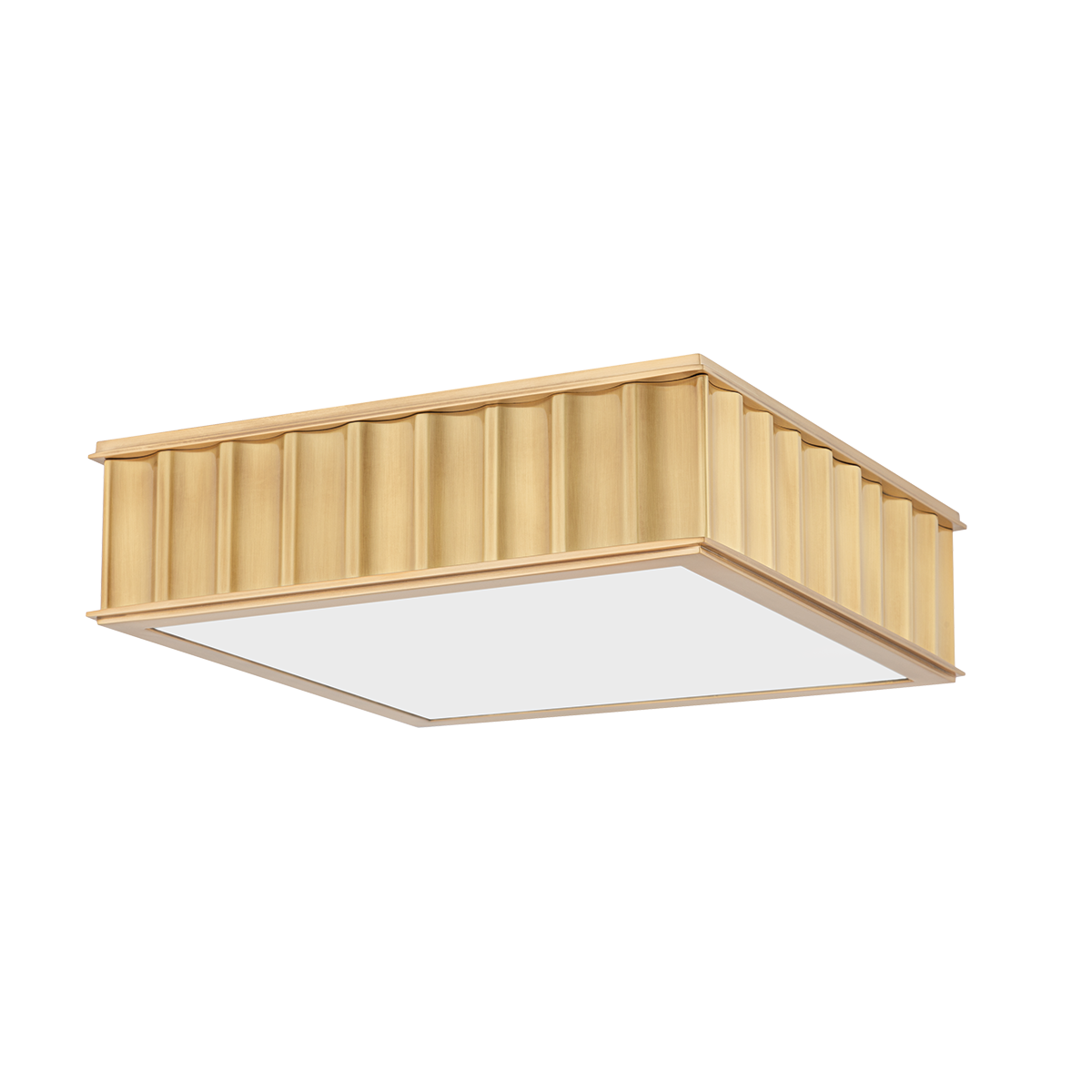 Middlebury Flush Mount - 2-Light - Frosted Glass - Aged Brass by Hudson Valley Lighting