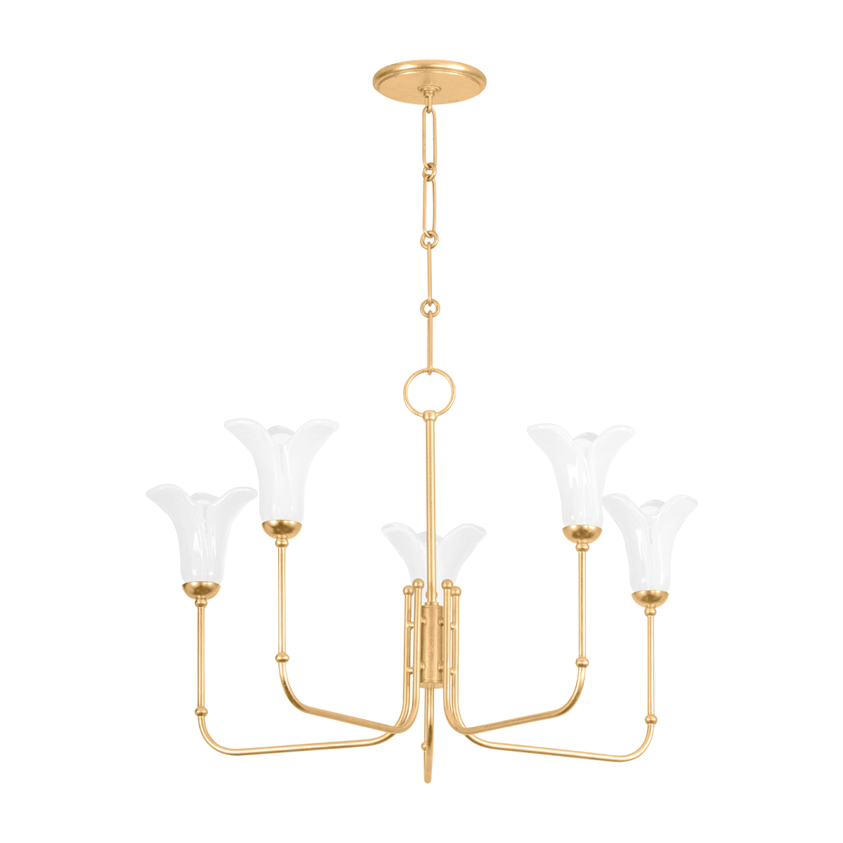Montclair Chandelier - 5-Light - Vintage Gold Leaf by Hudson Valley Lighting