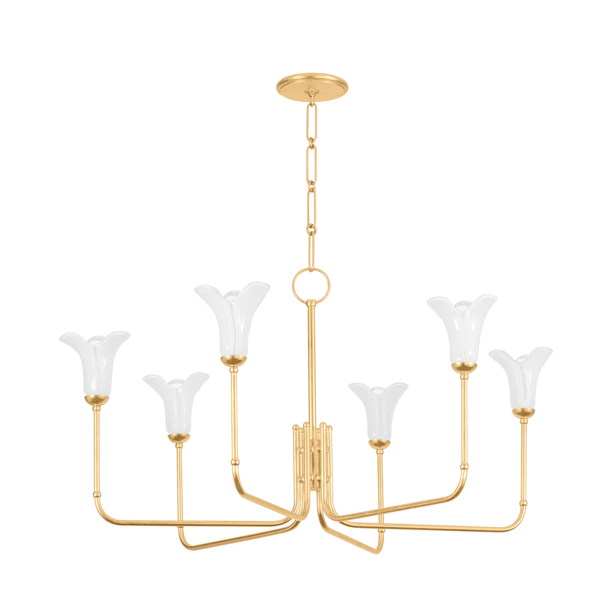 Montclair Chandelier - 6-Light - Vintage Gold Leaf by Hudson Valley Lighting
