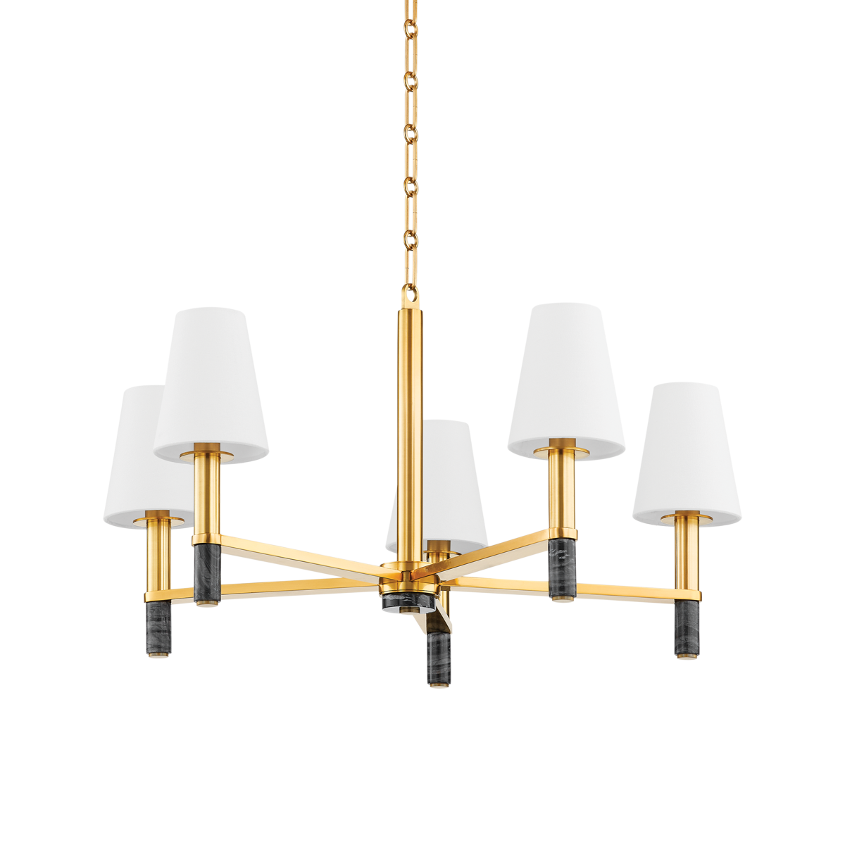 Montreal Chandelier - 5-Light - Aged Brass by Hudson Valley Lighting