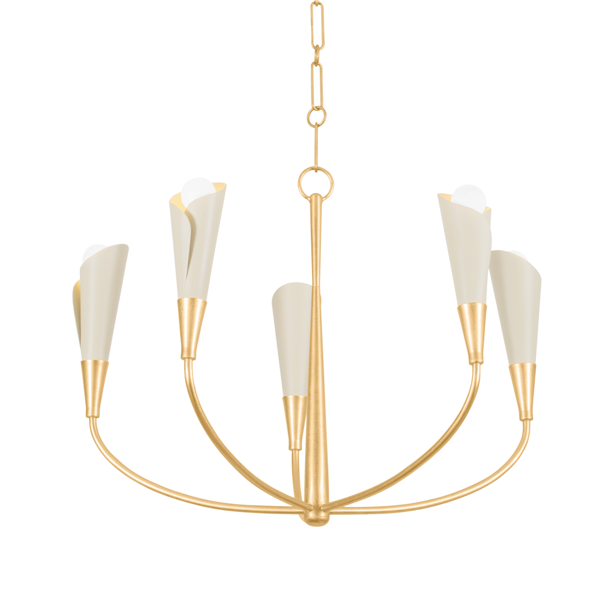 Montrose Chandelier - 5-Light - Vintage Gold Leaf/Soft Sand by Hudson Valley Lighting