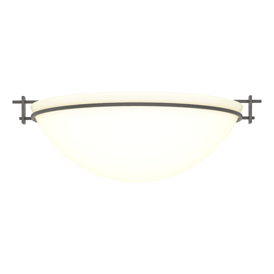 Moonband Large Semi-Flush - Natural Iron - Opal Glass by Hubbardton Forge