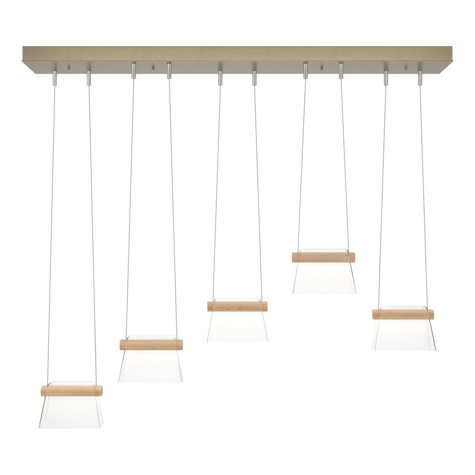 More Cowbell LED Pendant - Soft Gold - Clear Glass by Hubbardton Forge