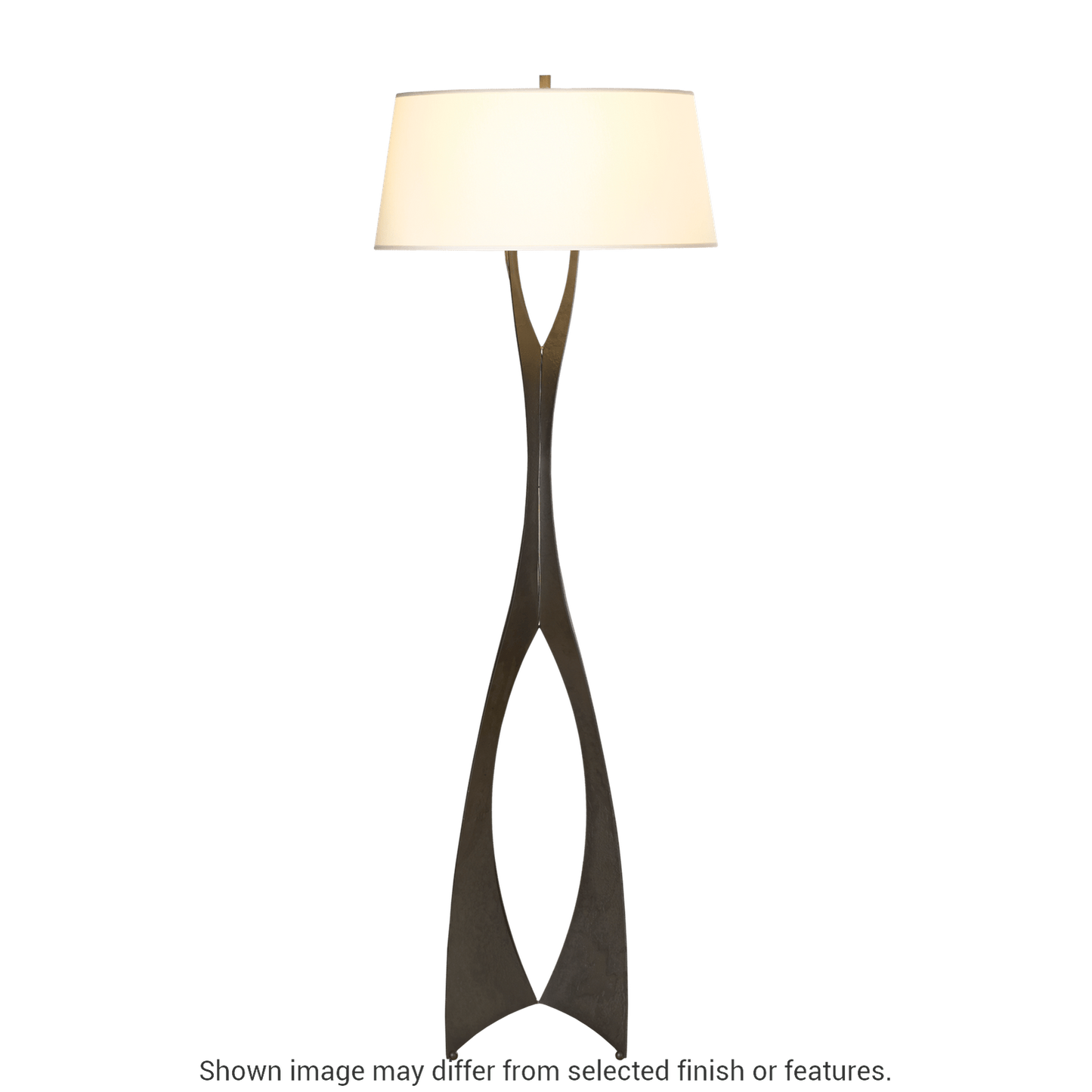 Moreau Floor Lamp - White - Natural Anna Shade by Hubbardton Forge