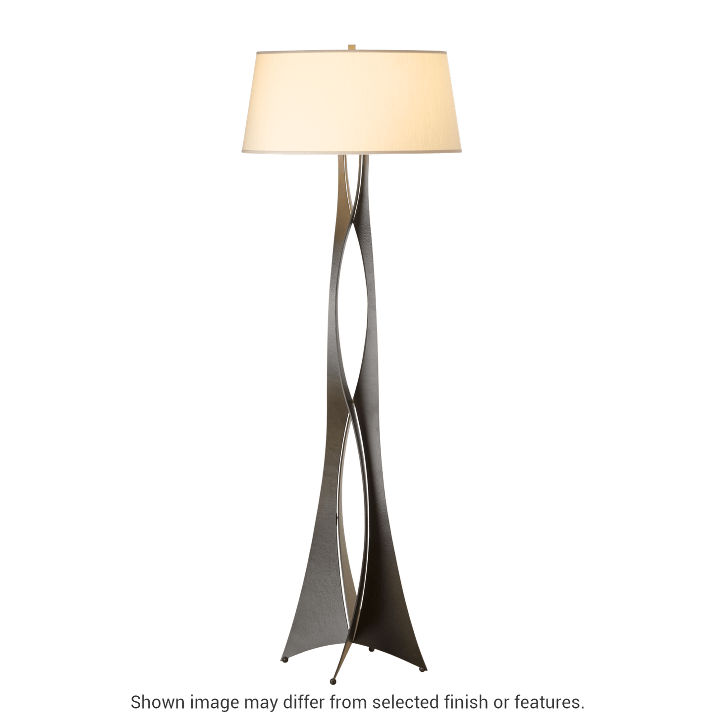 Moreau Floor Lamp - White - Natural Anna Shade by Hubbardton Forge