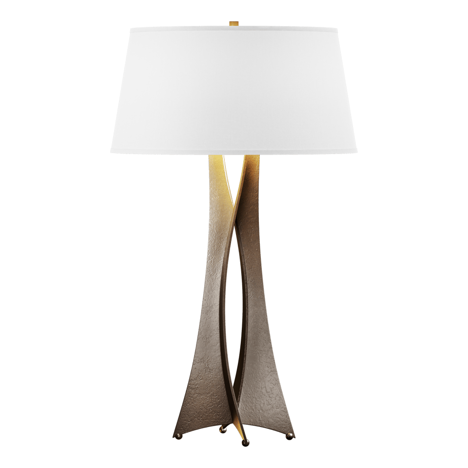 Moreau Tall Table Lamp - Bronze - Natural Anna Shade by Hubbardton Forge