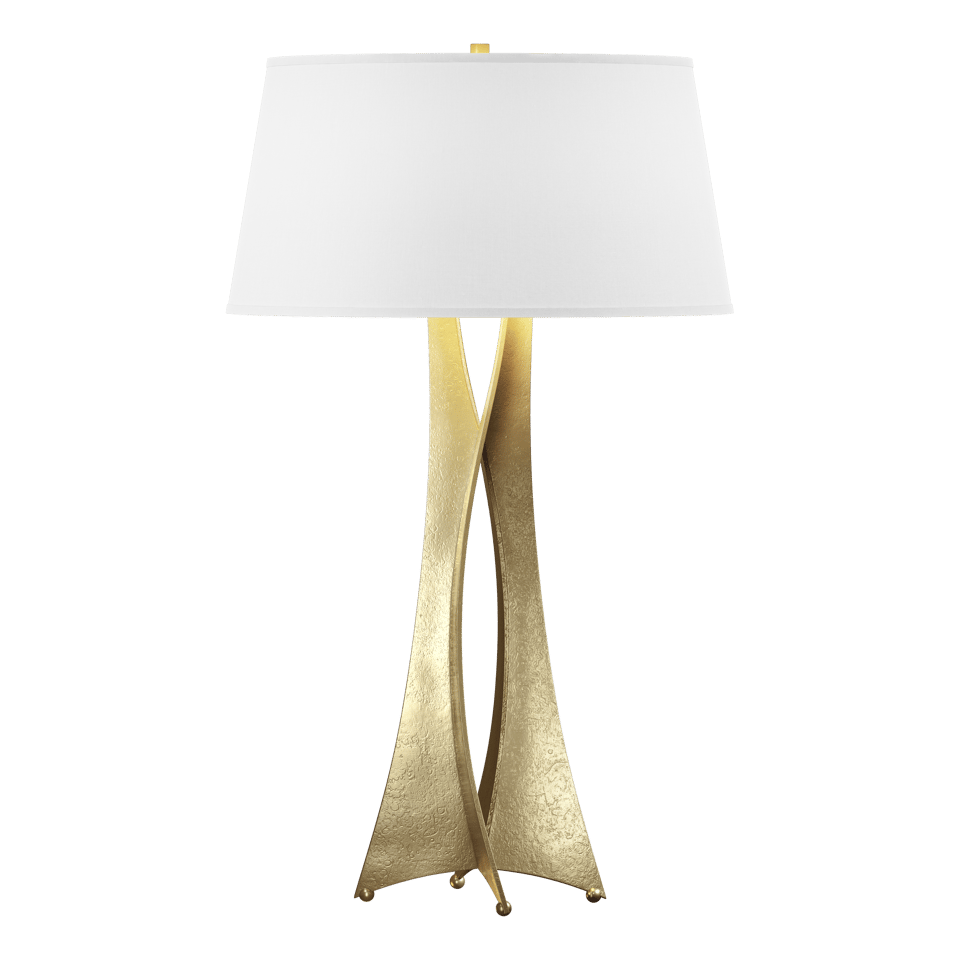 Moreau Tall Table Lamp - Modern Brass - Natural Anna Shade by Hubbardton Forge