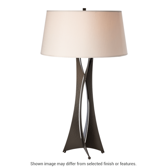 Moreau Tall Table Lamp - White - Natural Anna Shade by Hubbardton Forge