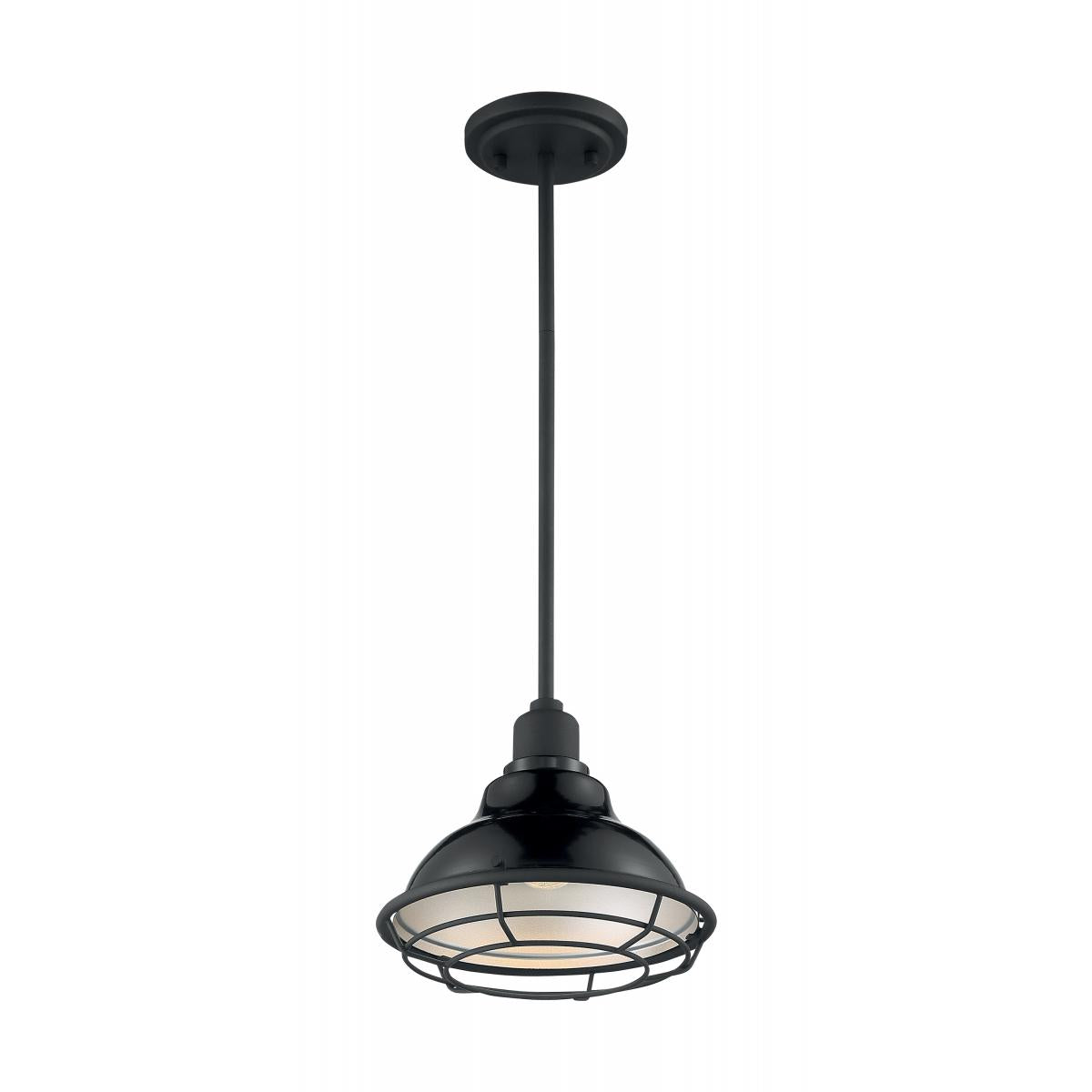 Newbridge - 1 Light Pendant with- Black and Silver & Black Accents Finish - Satco 60-7003