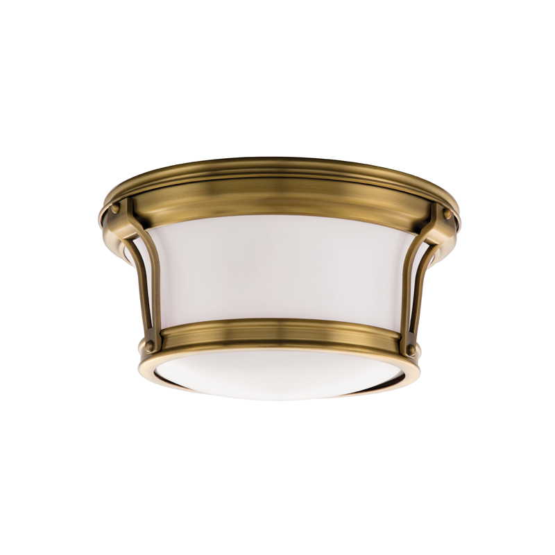 Newport Flush Mount - 2-Light - Aged Brass by Hudson Valley Lighting
