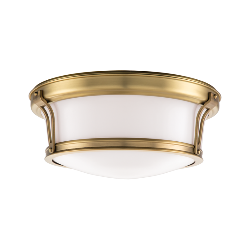 Newport Large Flush Mount - 2-Light - Aged Brass by Hudson Valley Lighting