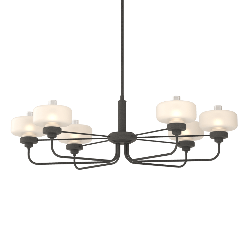 Nola Pendant - Natural Iron - Frost with Clear Glass by Hubbardton Forge