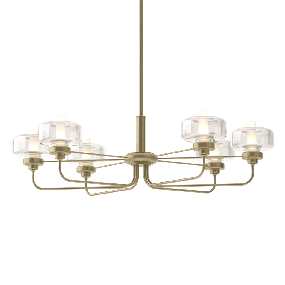 Nola Pendant - Soft Gold - Clear with Frost Glass by Hubbardton Forge
