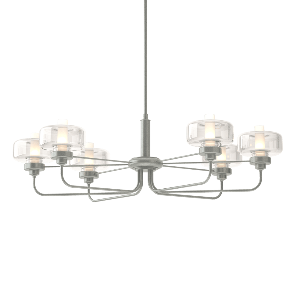 Nola Pendant - Vintage Platinum - Clear with Frost Glass by Hubbardton Forge
