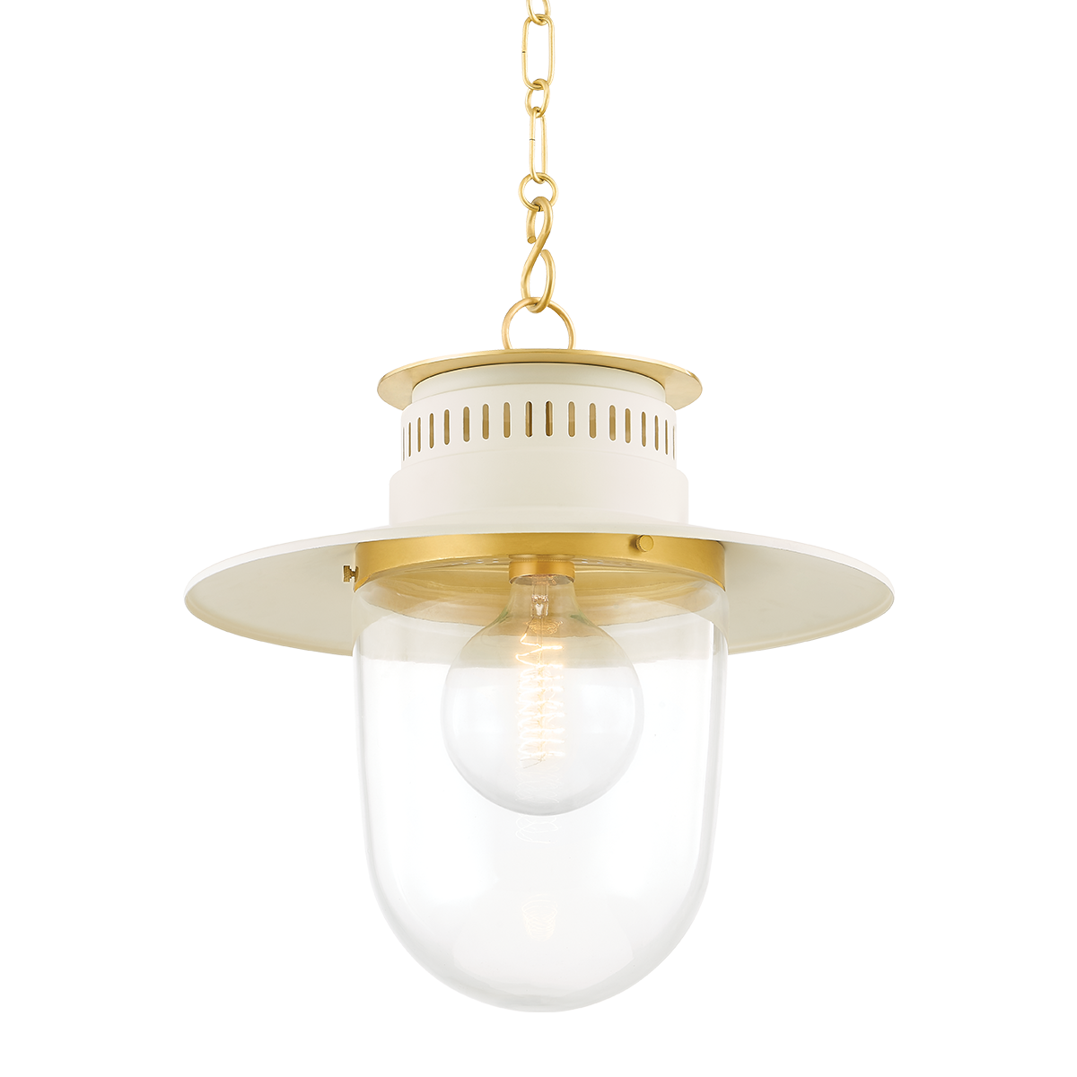 Nori Large Pendant - 1-Light - Aged Brass/Soft Cream - Mitzi H773701L-AGB/SCR