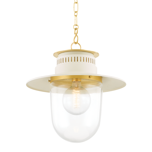 Nori Large Pendant - 1-Light - Aged Brass/Soft Cream - Mitzi H773701L-AGB/SCR